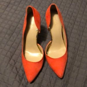 Orange Pointy Toe Heels